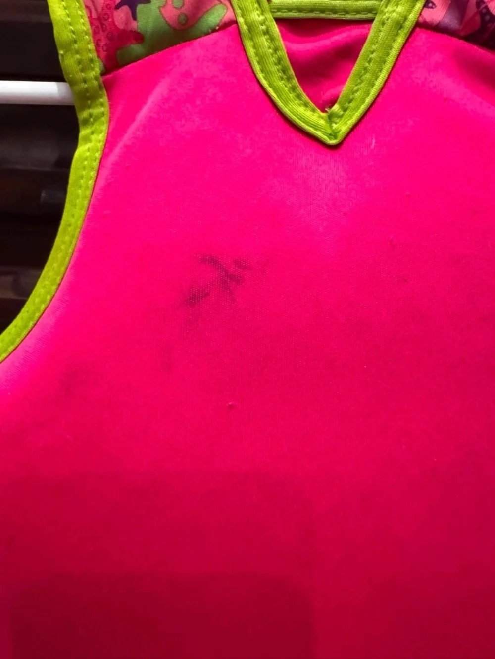 Kids' Neon Pink Starfish Swim Vest girls size SMALL Pit 11” Length 13”